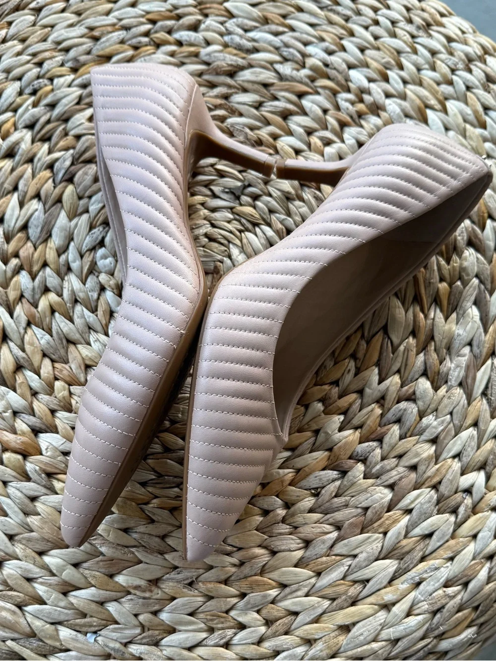 Karl Lagerfeld Quilted Pointed Toe Flats in Nude - Picture 6 of 7